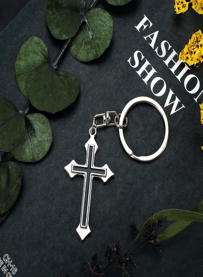 PLwelth Cross Keychain for Women Men Funny Keychain for Christian Faith Cute Keyring for Her Him Car Key Chain for Wallet Backpack Stainless Steel Religious Gifts for Christmas Birthday - Image 2